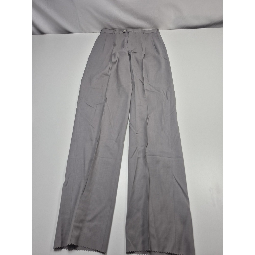 VTG John Alexander Dress Pants Mens 31x35 Gray Wool Pleated Unhemmed NWT FLAW